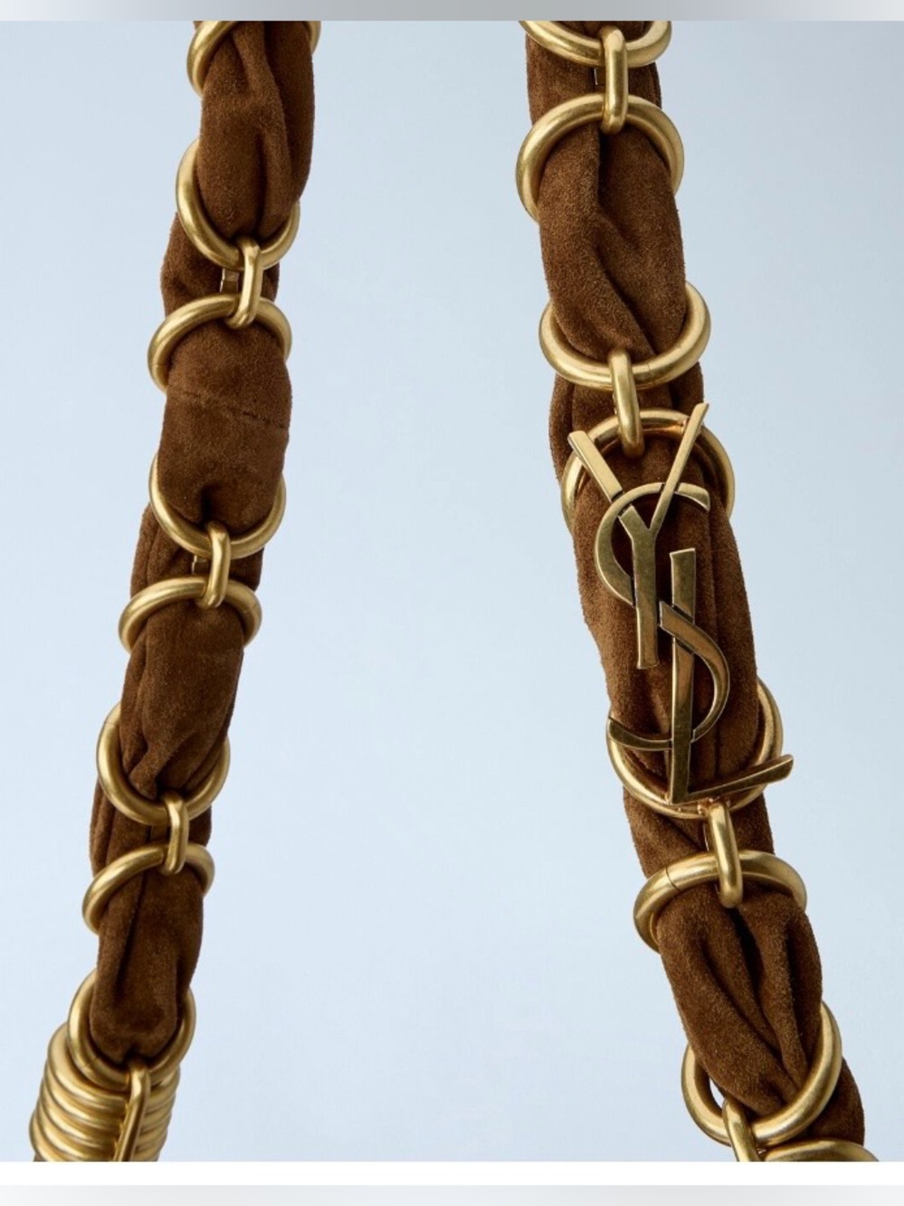 SAINT LAURENT Amalia YSL logo embellished suede leather shoulder bag - Picture 7 of 8